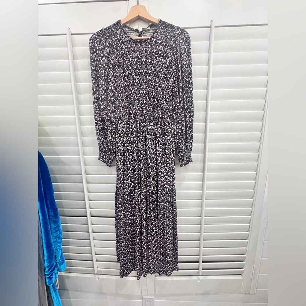 & Other Stories Floral Long Sleeve Dress with smocked bodice